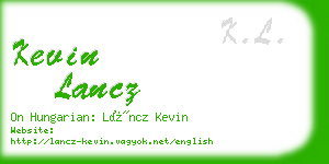 kevin lancz business card